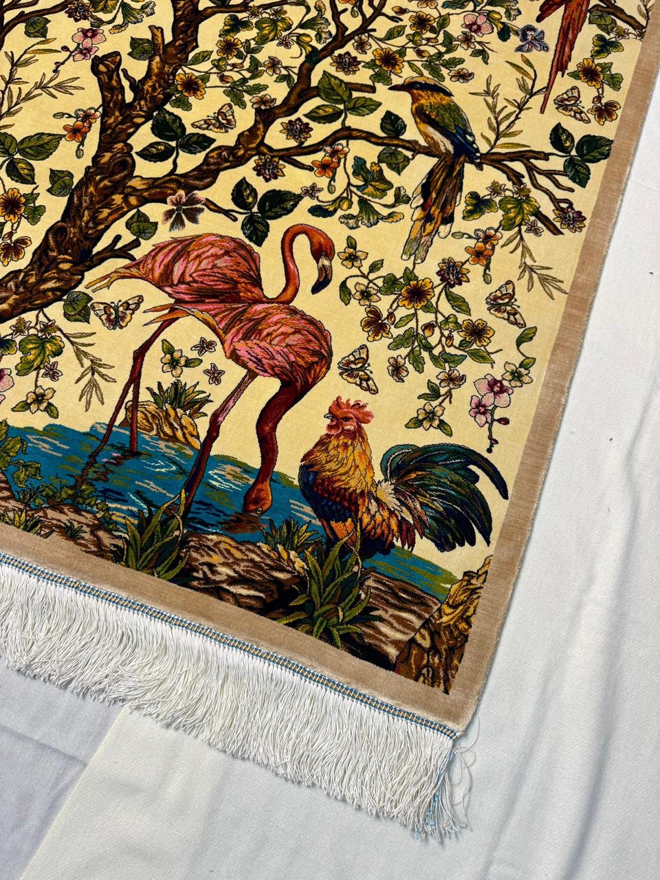 Iran made silk Carpet 100% fine silk, Dimension: 3X5 feet, Double knot with 1500 Reads. Hand and Machine, Made in Iran. - Image 3