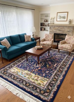 Iran made silk Carpet 100% fine silk, Dimension: 3X5 feet, Double knot with 1500 Reads. Hand and Machine, Made in Iran.