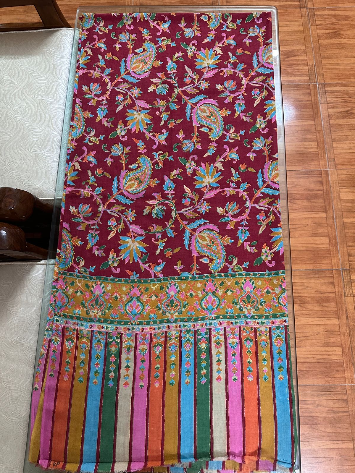 Pure Pashmina with Kashmiri Kalam Kaar - Image 9