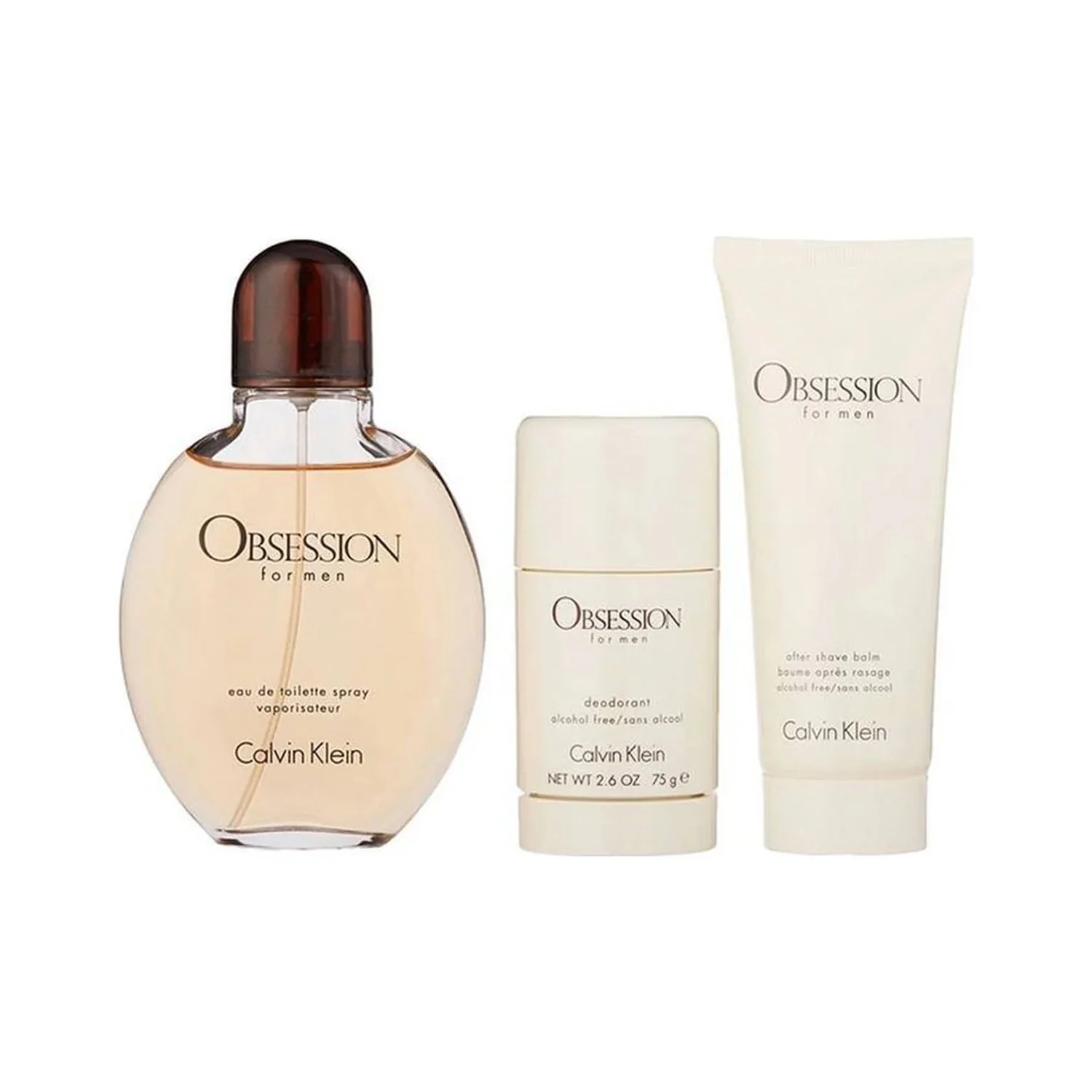 CK OBSESSION MEN 3S SET(EDT 125ML+A/S 100ML + STICK 75G)