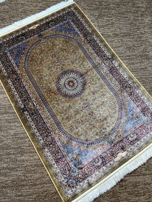 Semi Handmade Pure silk Iranian Carpet